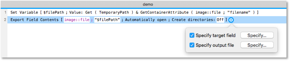 filemaker get file path container field