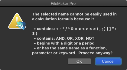 FileMaker Naming Conventions