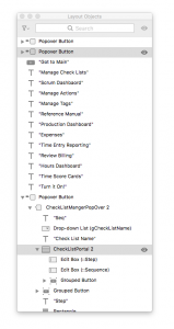 FileMaker Layout Objects Window screenshot 2
