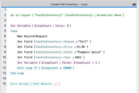 create multiple new records in FileMaker