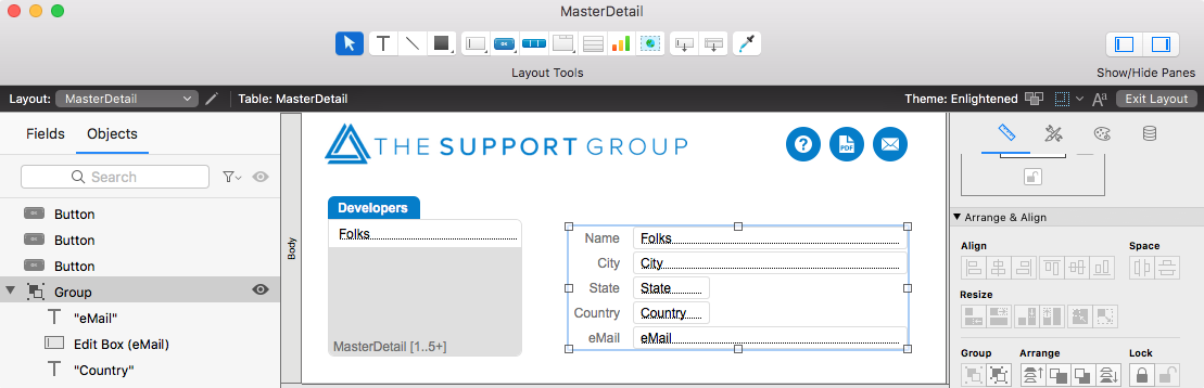 Edit Grouped Objects in FileMaker 17